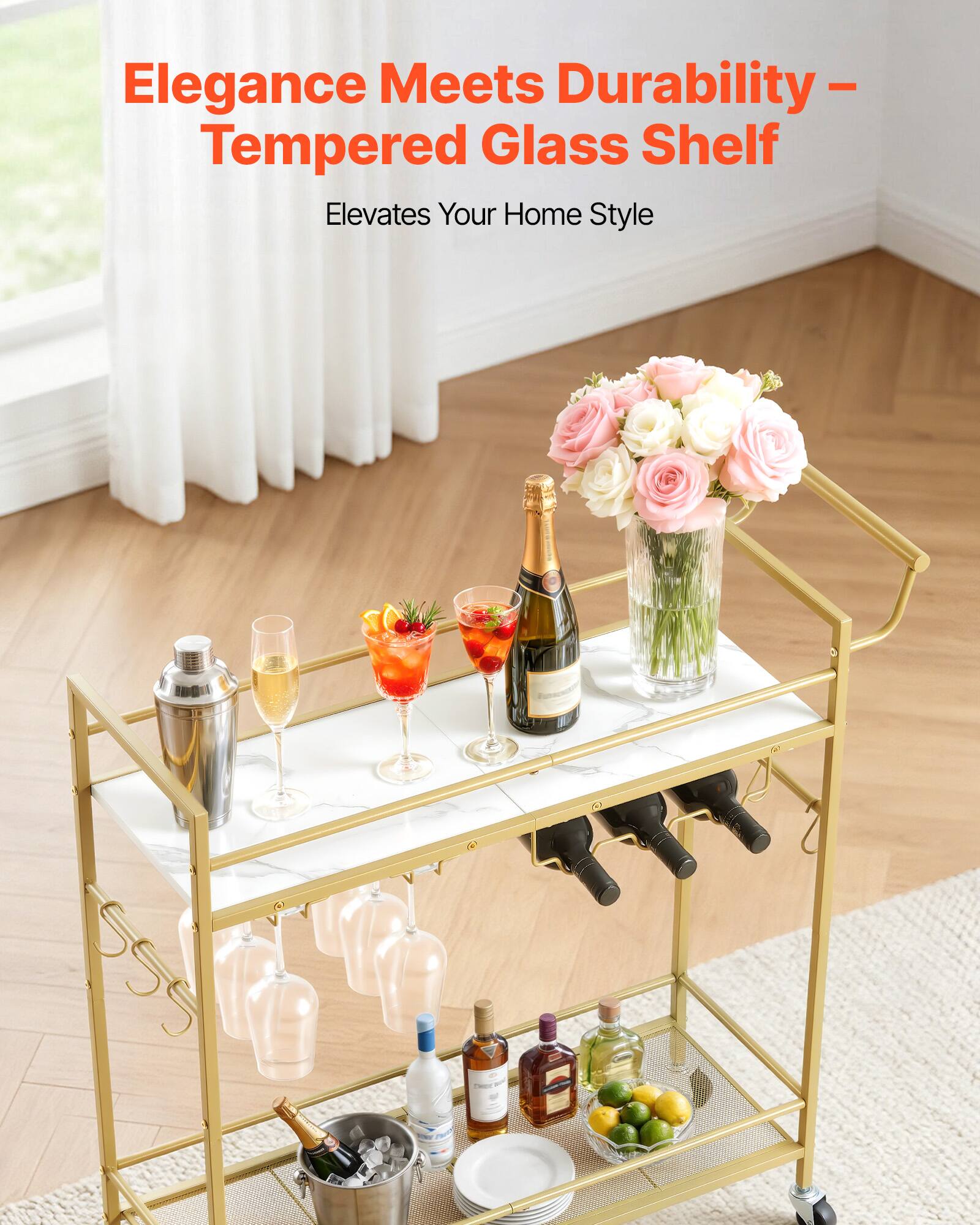 Elegance Meets Durability - Tempered Glass Shelf  
Elevates Your Home Style