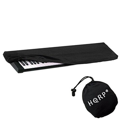 Front. HQRP - Elastic Keyboard Dust Cover, Spandex Stretch, 76-88 Key, Storage Bag, for Yamaha P-115 P-71 P-255 - Black.