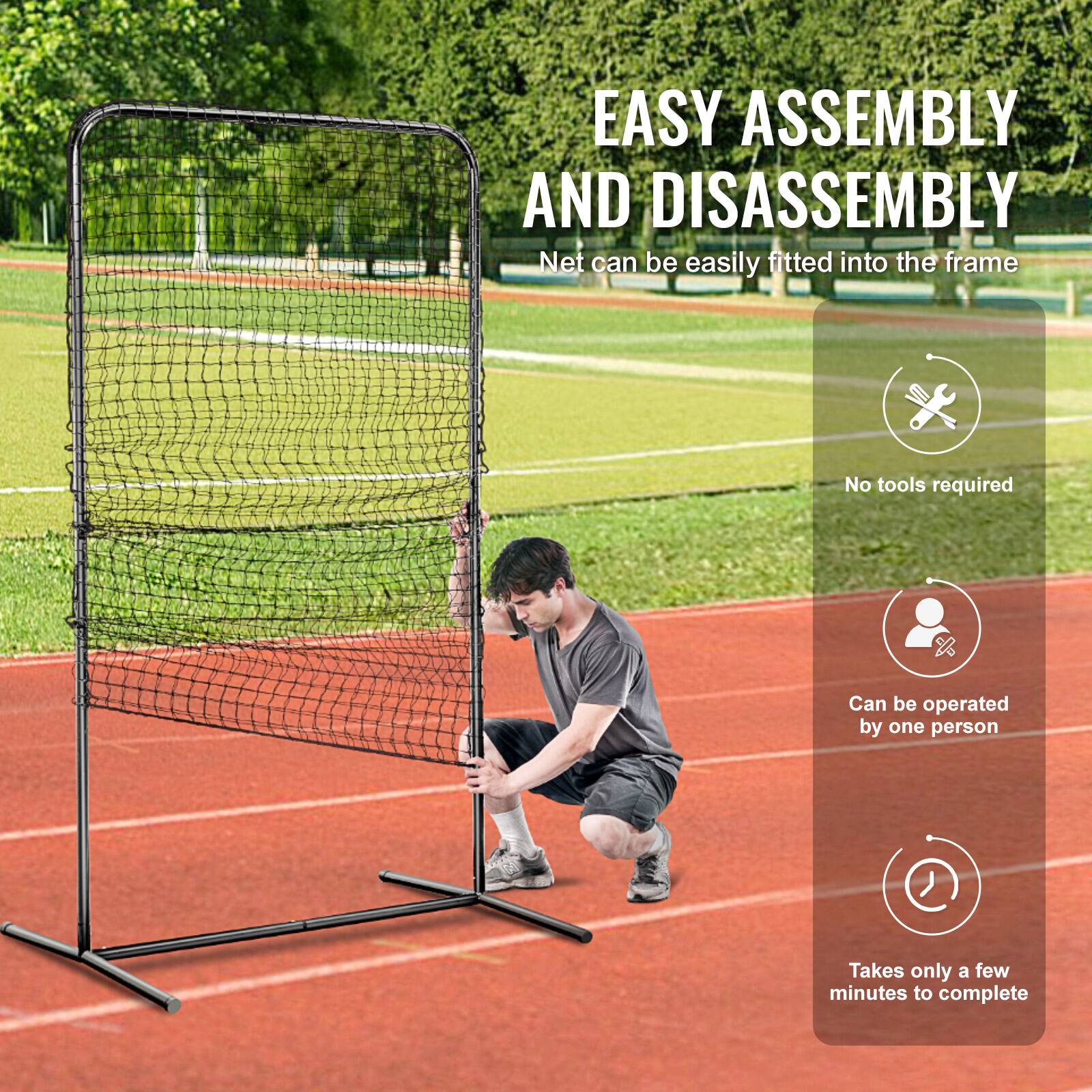 EASY ASSEMBLY AND DISASSEMBLY  
Net can be easily fitted into the frame  
No tools required  
Can be operated by one person  
Takes only a few minutes to complete