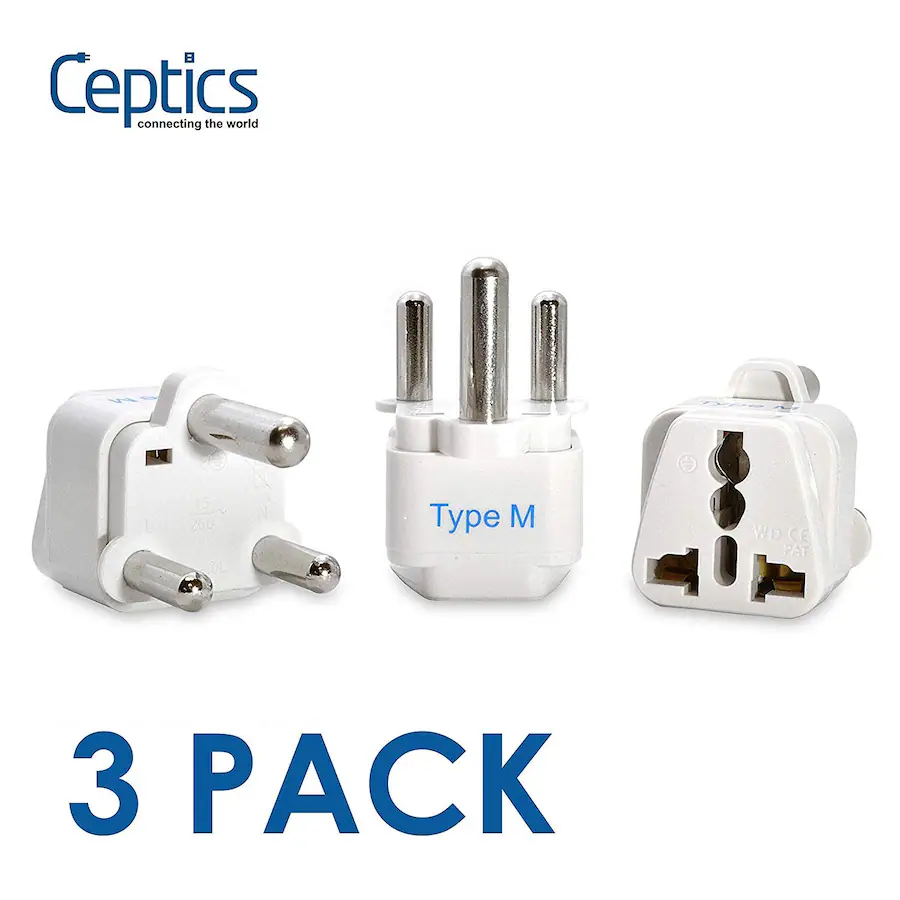 Ceptics South Africa, Botswana Travel Adapter Universal Input to Type M ...
