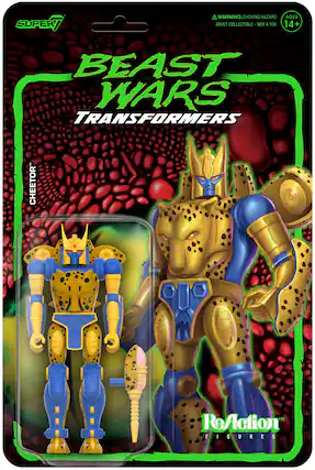 SUPER WARNING: CHOKING HAZARD - AGES 14+ ADULT COLLECTIBLE - NOT A TOY BEAST WARS TRANSFORMERS CHEETOR TM ReAction FIGURES