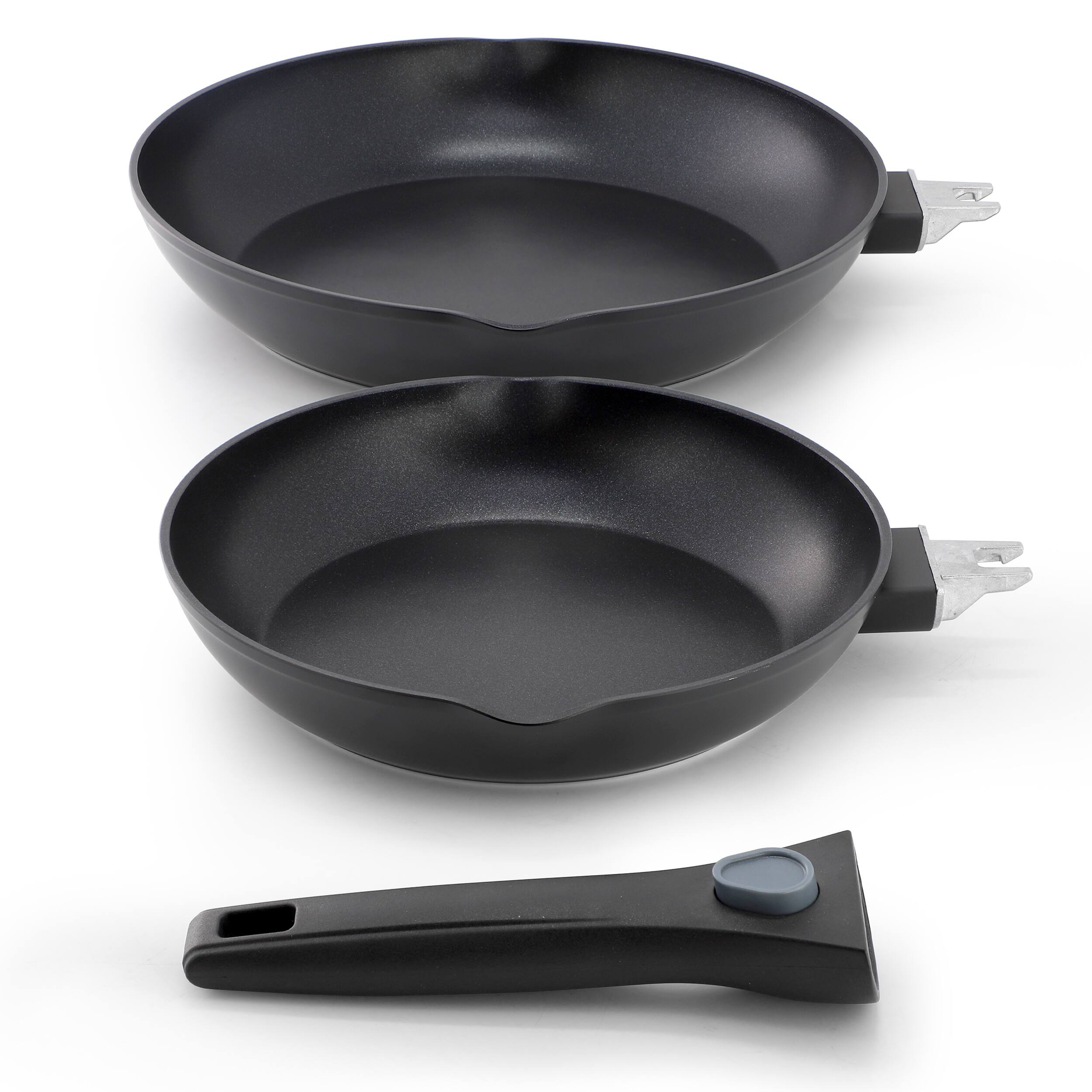 Alt View 1. Oster - Oster Smarthandle Advance 3 Piece Nonstick Aluminum Frying Pan Set in Black - Black.
