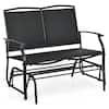 Front. Costway - Costway Patio Glider Rocking Bench Double 2 Person Chair Loveseat Garden - Black.