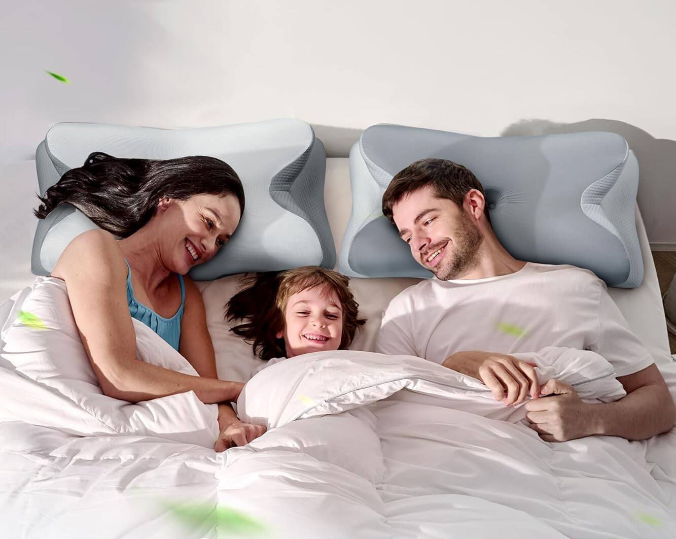 Alt View 3. FINEAK - True Cooling Orthopedic Neck Pillow for Pain Relief & Support - White.