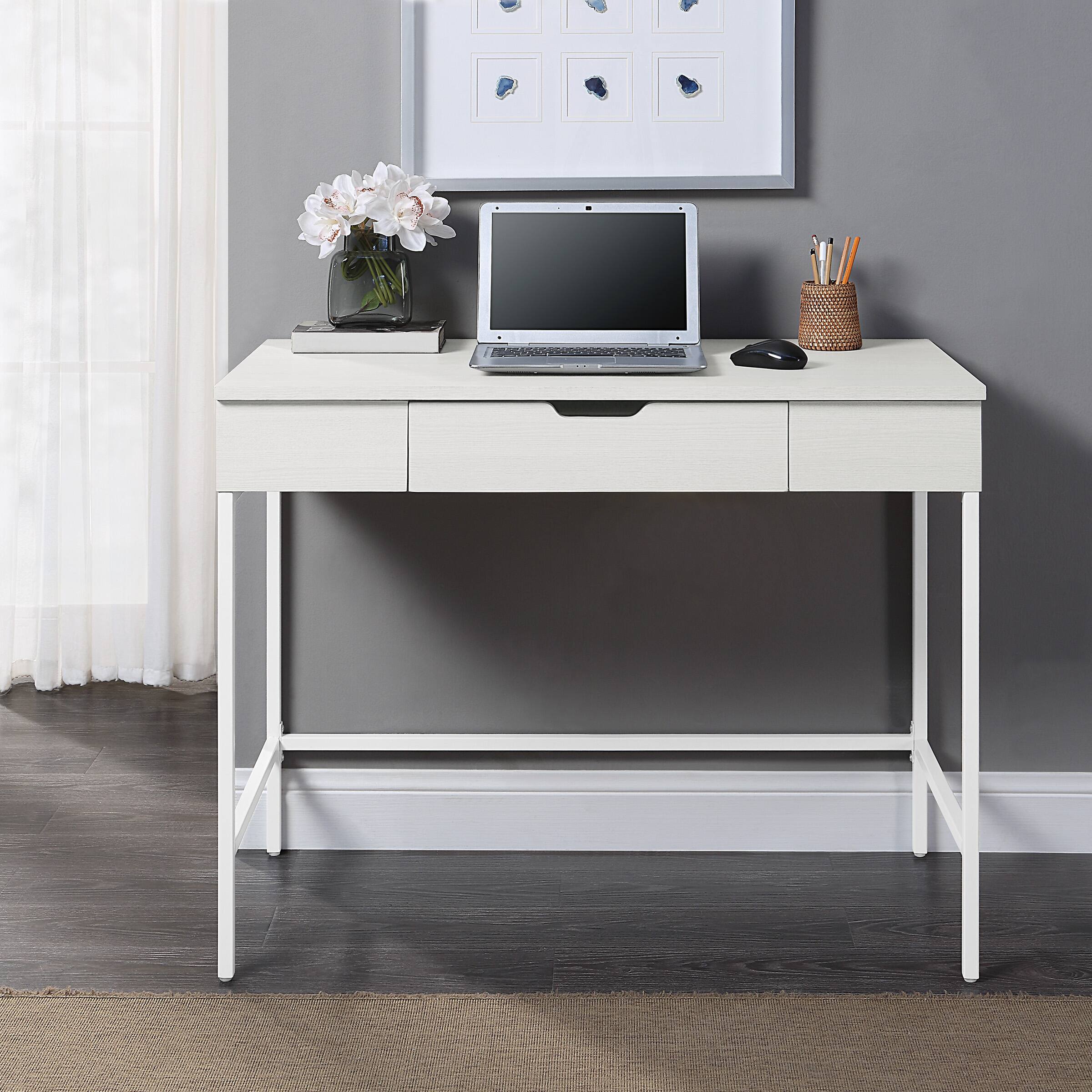 Alt View 13. OSP Home Furnishings - Contempo Sit-To-Stand Desk - White Oak.