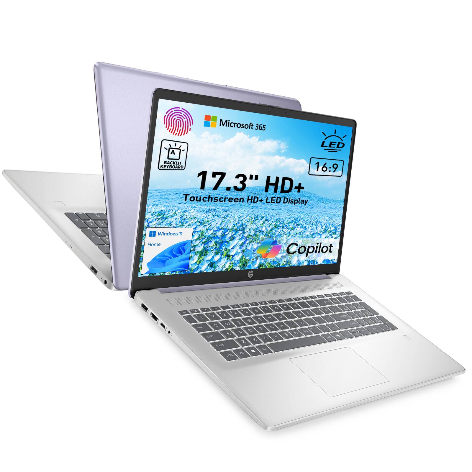 Microsoft 365 LED A RACKLIT KEYBOARD 16:9 17.3" HD+ Touchscreen HD+ LED Display Windows 11 Home Copilot