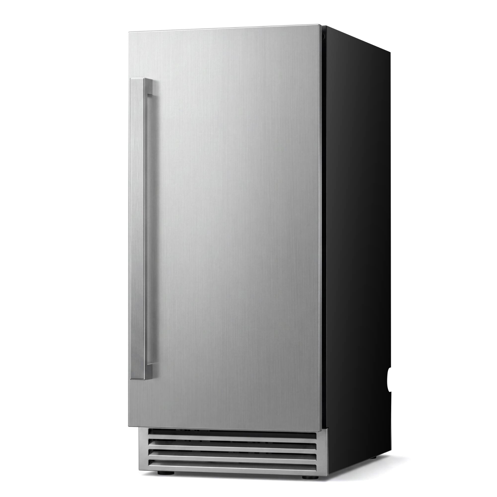 Front. Ca'Lefort - 15 Inch Panel Ready Nugget Ice Maker, Built-In, 33 Lbs, Under Counter Ice Machine, Reversible Door - Stainless Steel.