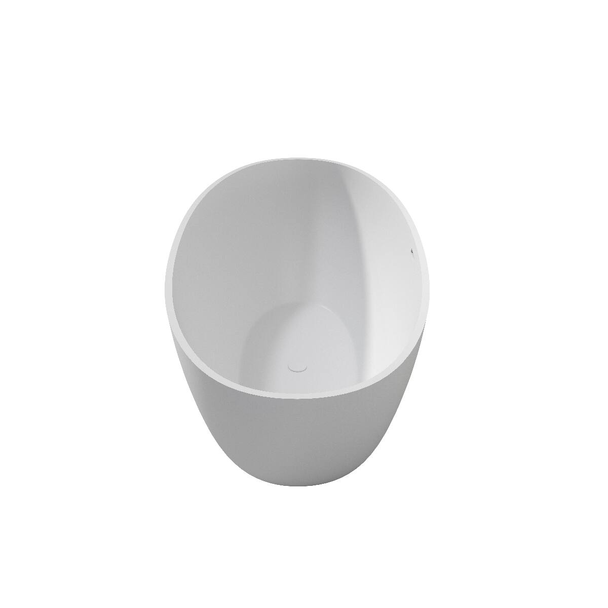 Back. Loheer - Loheer 65 in Solid Surface Deep Soaking Bathtub Matte White Freestanding Oval Tub - Matte White.