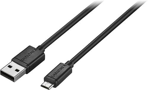Insignia™ - 6' Micro USB Charge-and-Sync Cable - Black - Larger Front