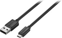 Front. Insignia™ - 6' Micro USB Charge-and-Sync Cable - Black.