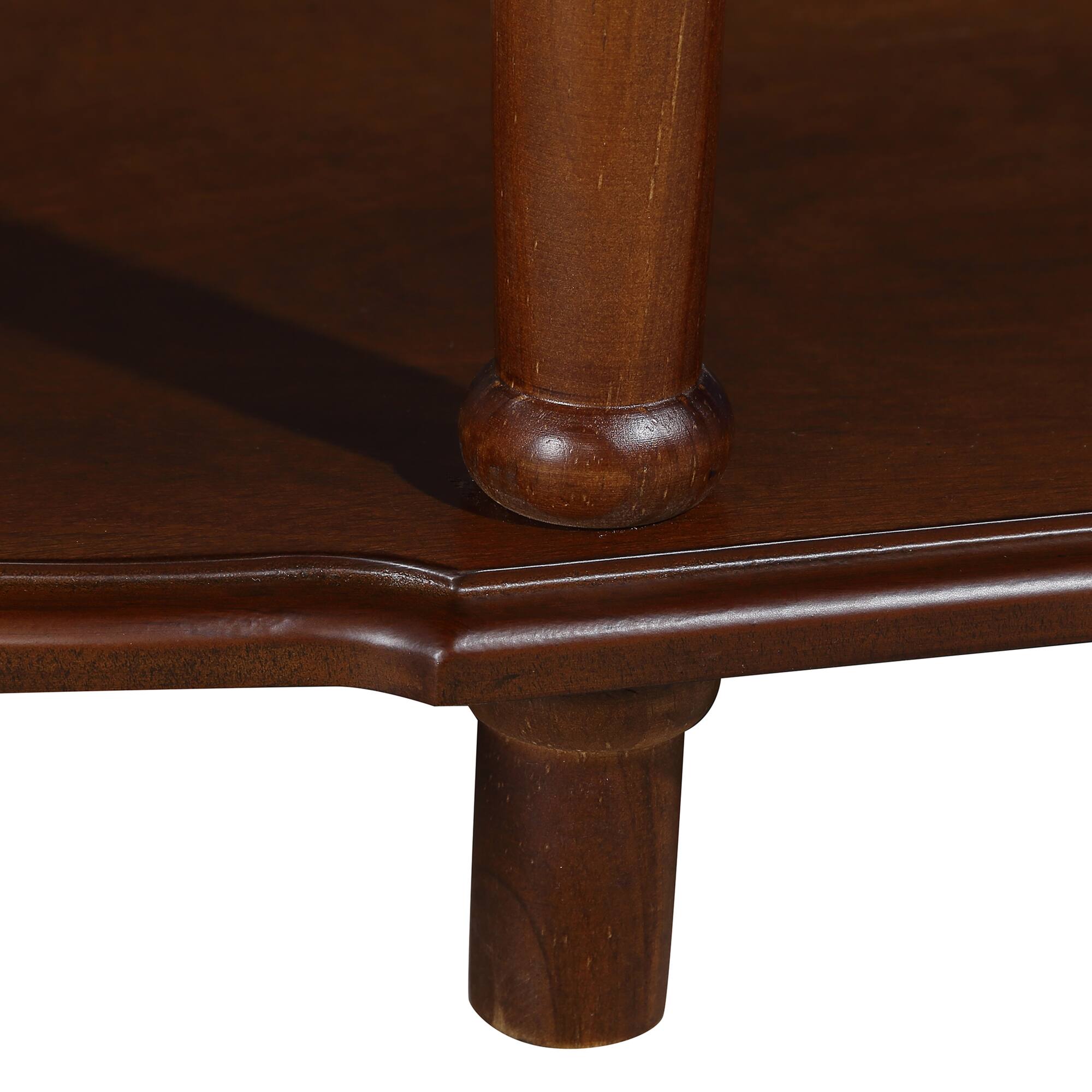 Alt View 7. GOODSILO - Retro Curved Wood Console Table with Open Shelf and Drawers Half Moon Sofa Table Solid Wood Entry Table - Cherry.