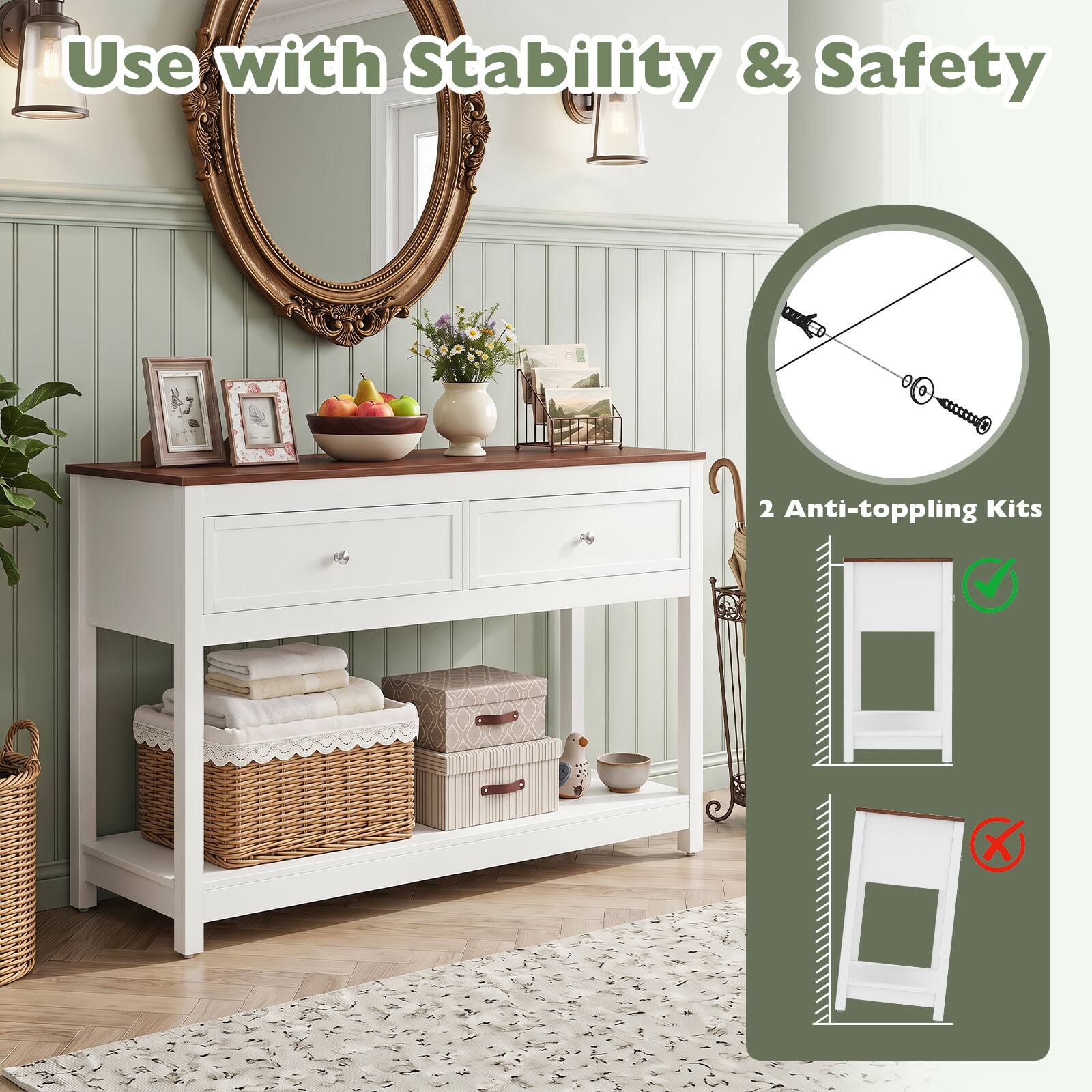 Use with Stability & Safety

2 Anti-toppling Kits