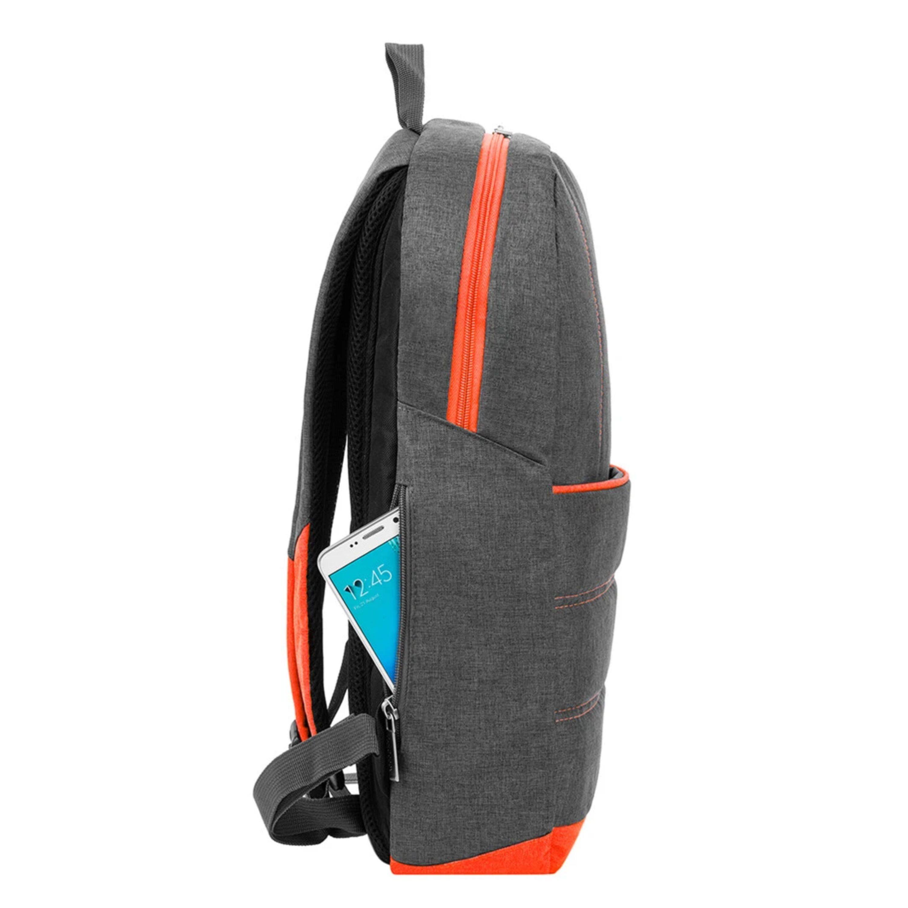 Angle. Kitcheniva - Laptop Backpack School Bag For 16" Laptop - Gray/Orange.