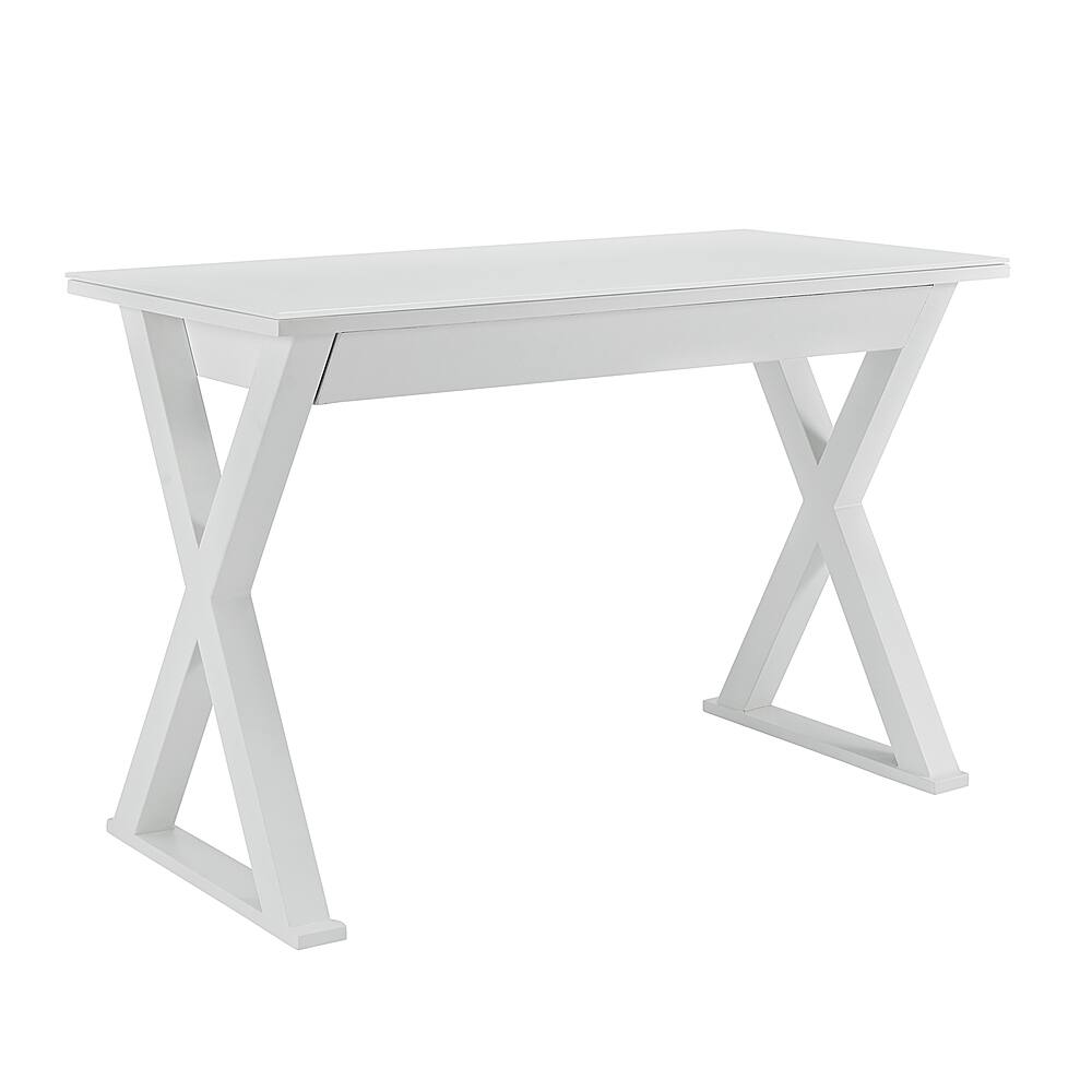 Angle. Walker Edison - Modern X-Leg Computer Desk - White.