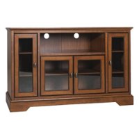 Walker Edison - Tall Sound Bar TV Stand for Most Flat-Panel TV's up to 60" - Rustic Brown - Front_Zoom