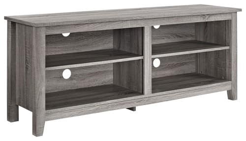 Walker Edison - Rustic Wood TV Stand for Most Flat-Panel TVs Up to 60" - Gray - Larger Front