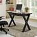 Alt View 11. Walker Edison - Glass and Wood Computer Desk - Black.