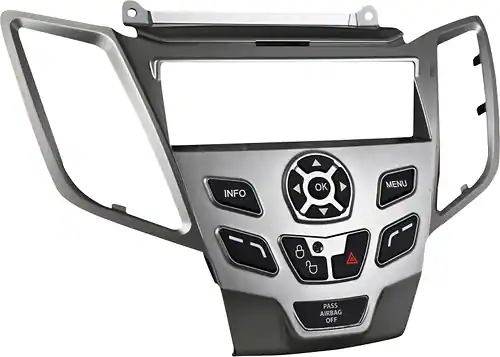 Angle. Metra - Dash Kit for Select 2011-2019 Ford Fiesta - Silver.