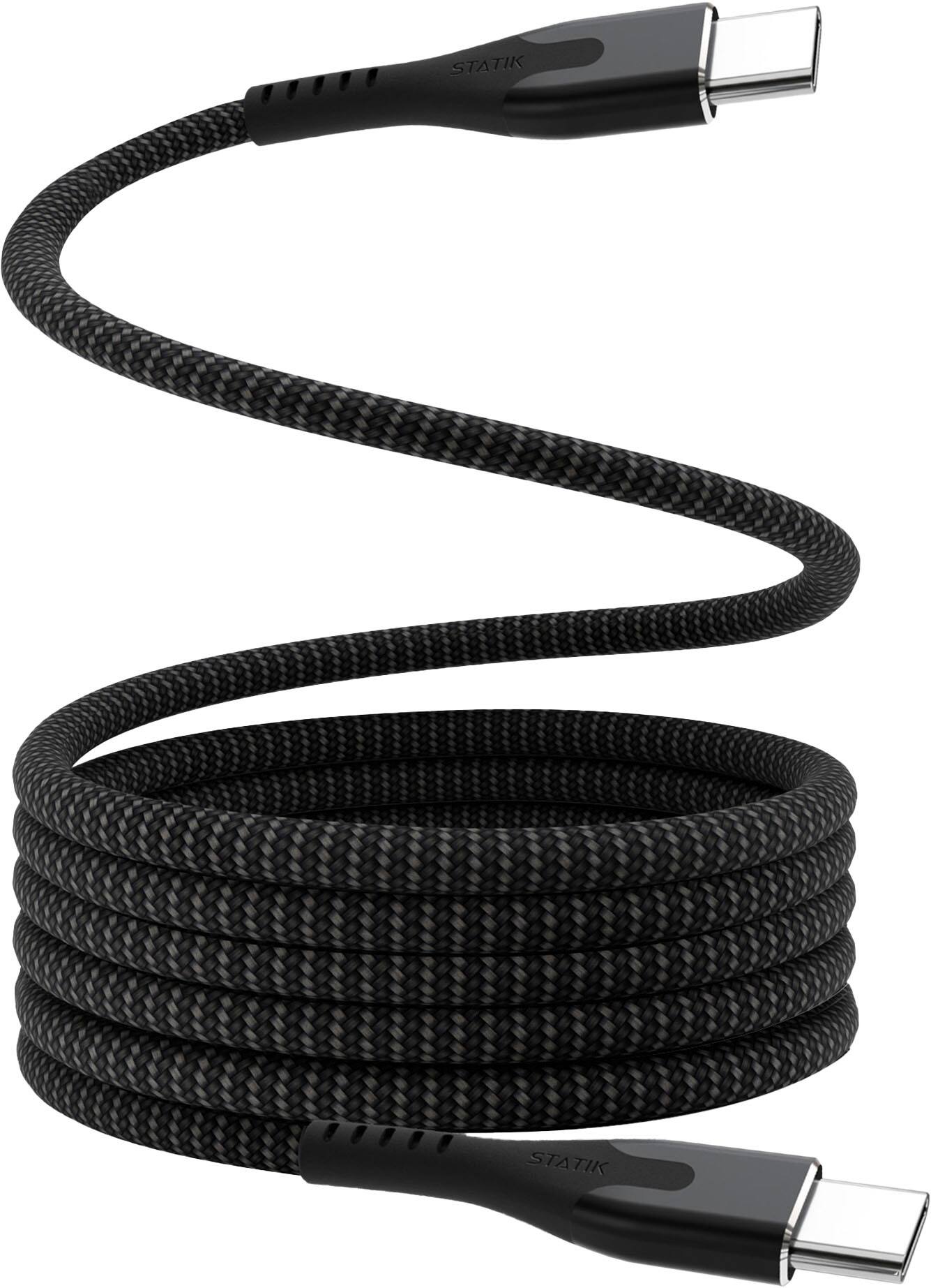 STATIK - Magstack Pro 6 Foot USB-C to USB-C Magnetic Charging Cable - Black