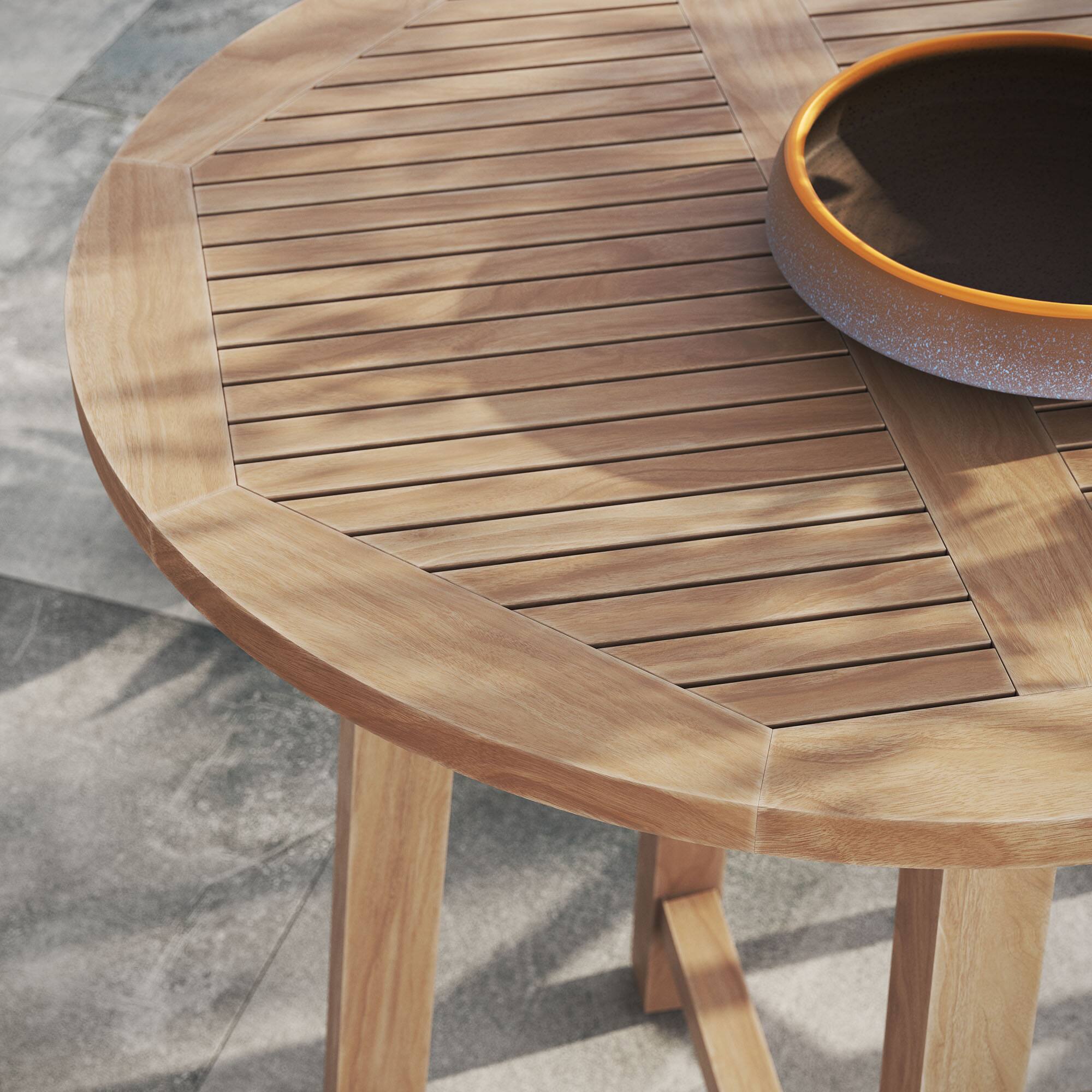 Alt View 1. Modway - Wellspring 36" Outdoor Patio Teak Wood Bar Table by Modway - Natural.