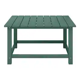 WestinTrends - Malibu Low Outdoor HDPE Square Patio Coffee Table - Dark Green