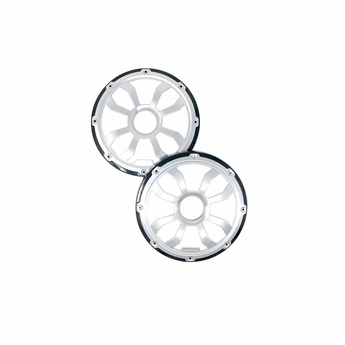 Diamond Audio - HXM65FGB Motorsport 6.5" Flush Mount Speaker Grills, Pair, Black/Stainless - Black/Gray