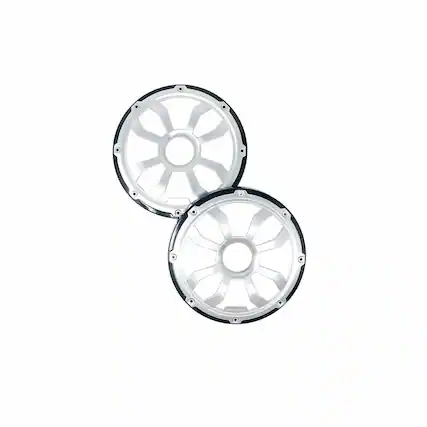 Front. Diamond Audio - Diamond Audio HXM65FGB Motorsport 6.5" Flush Mount Speaker Grills, Pair, Black/Stainless - Black/Gray.