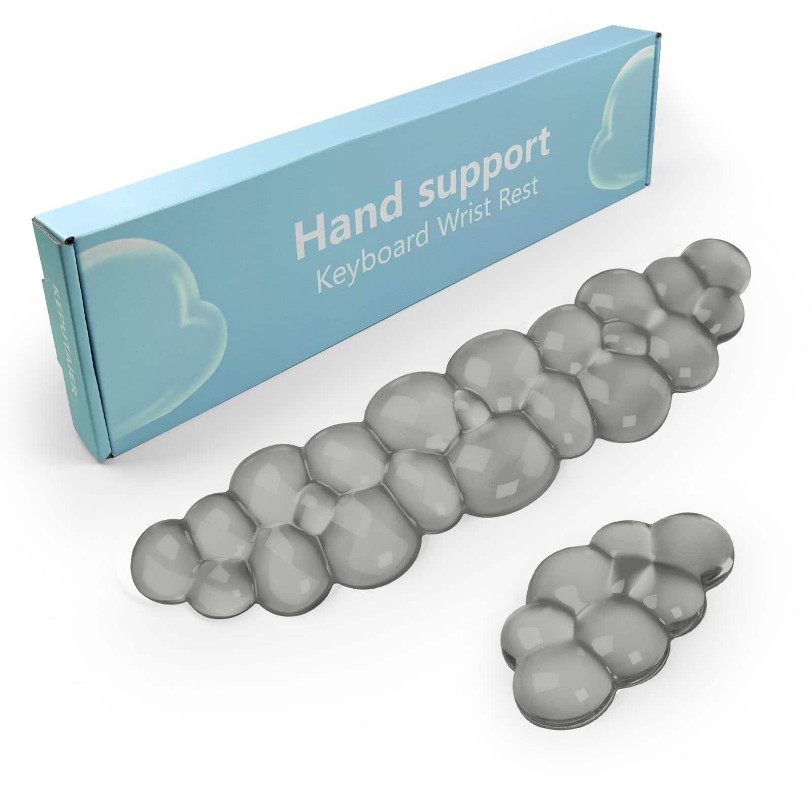 Comfort Essence - Gel Cloud And Mouse Wrist Rest Cute Support Arm For Typing Reliefsuitable Officecomputerlaptopgamingwhite - Gray