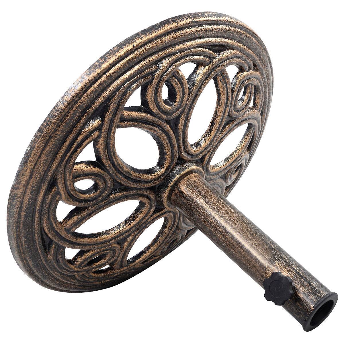 Alt View 4. Gymax - Gymax 23 LBS Patio Outdoor Round Umbrella Base Stand Cast Iron - Bronze.