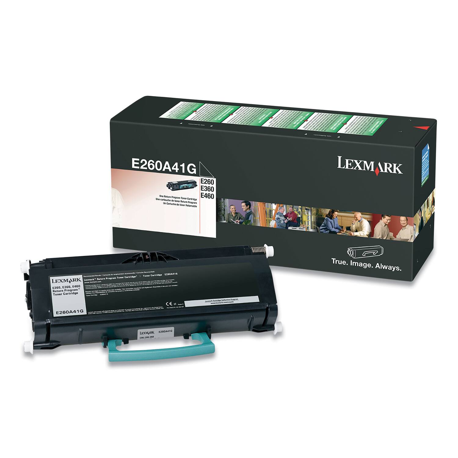E260A41G  
E260  
E360  
E460  

LEXMARK  
True. Image. Always.  

E260A41G  
E260 Programmed Toner Cartridge  
E360 Programmed Toner Cartridge  
E460 Programmed Toner Cartridge  

Lexmark  
E260A41G  
22064A18  

CE