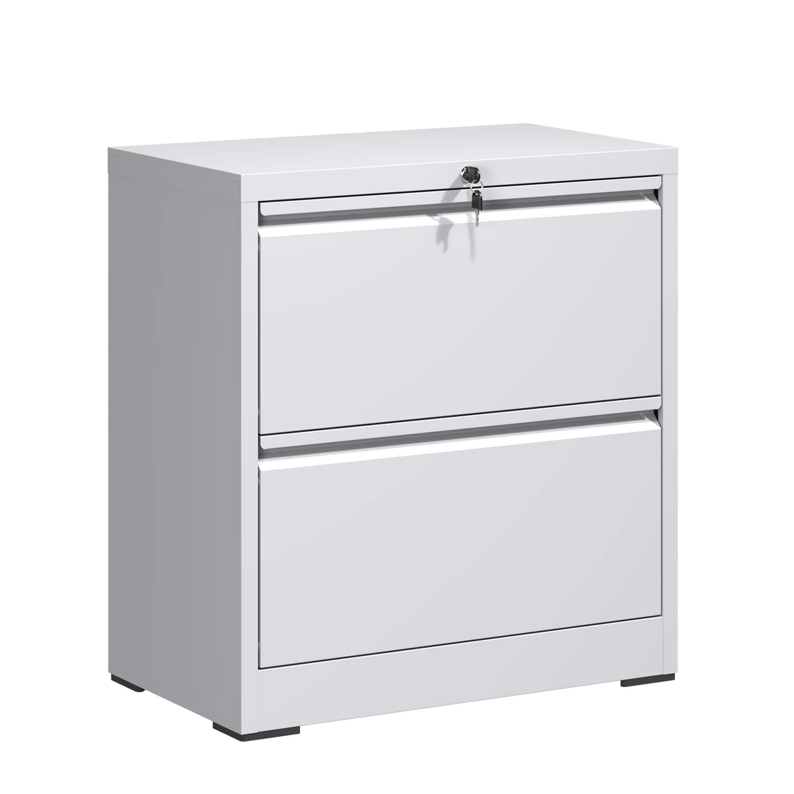 Dexmalle - Dexmalle-2 Drawer Lateral File Cabinet with Lock-White