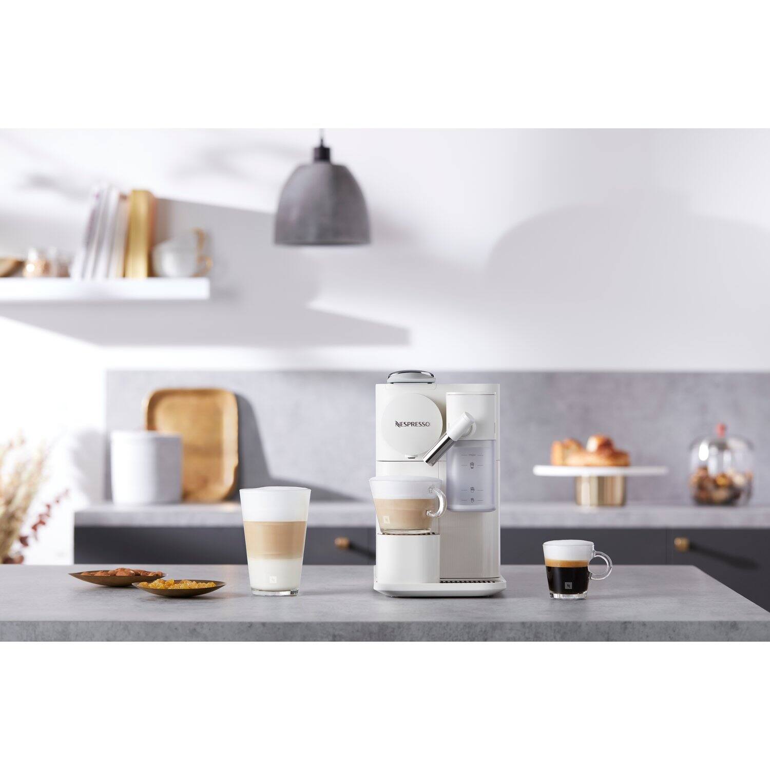 Alt View 14. Nespresso - Lattissima One Single Serve Coffee Machine in White - White.