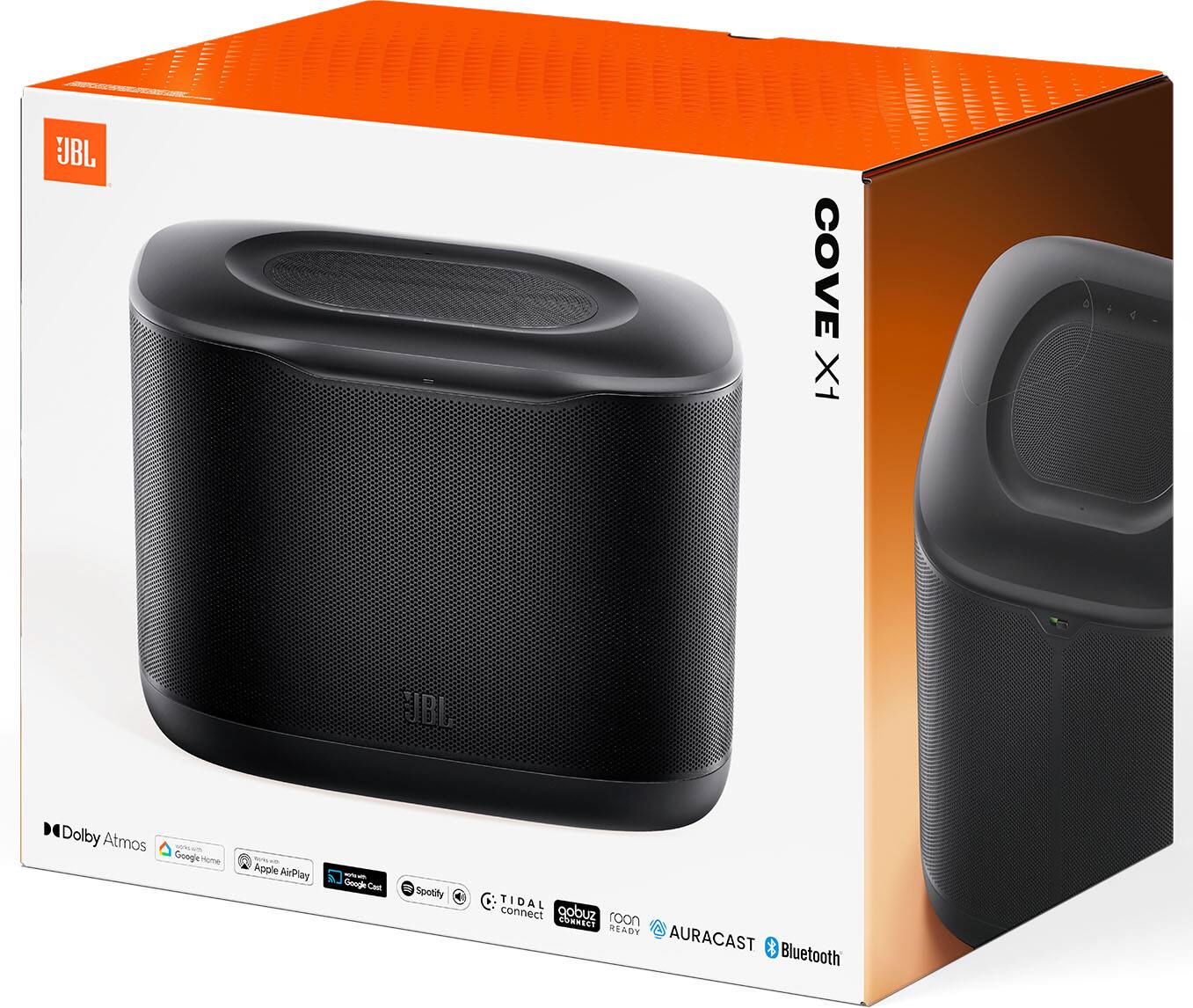 UBL  
COVE X1  
JBL  
Dolby Atmos  
- Google Home  
Nicha Apple AirPlay  
Google Cast  
Spotify  
TIDAL connect  
roon  
COMMECT READY  
AURACAST  
Bluetooth