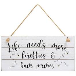 BreeBe - Life Needs More Fireflies Distressed Slat Sign - Multi