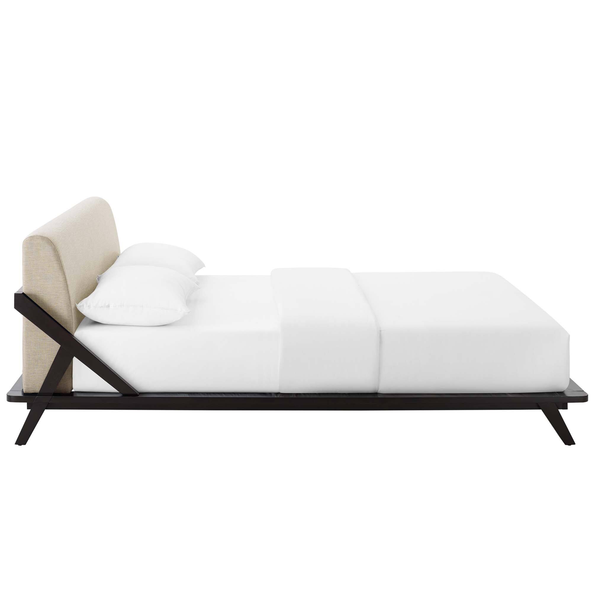 Back. Modway - Sutton Performance Velvet Queen Bed Frame - White.