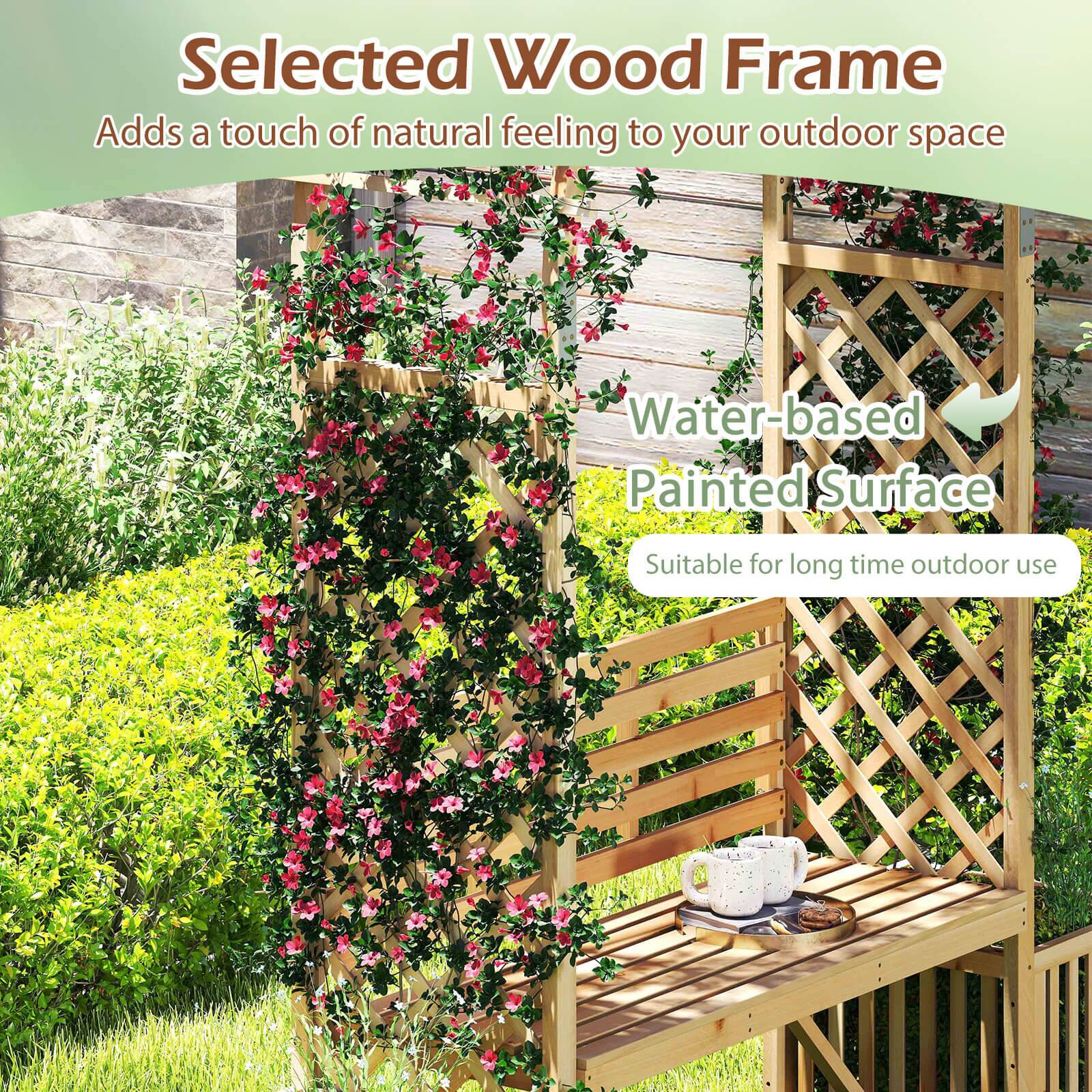 Selected Wood Frame  
Adds a touch of natural feeling to your outdoor space  

Water-based Painted Surface  
Suitable for long time outdoor use