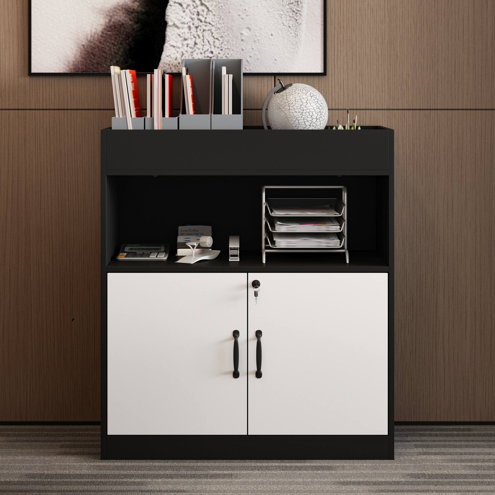 Alt View 10. FUFU & GAGA - FUFU&GAGA Office Storage Cabinet Tool Cabinet Lockable, Anti - Tip, Multi - Use - White.