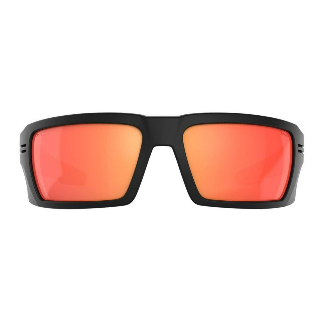 Left. Spy Optic - SPY Optic Rebar SE Matte Black and Happy Boost Polar Orange Mirror Sunglasses - Black/Orange.