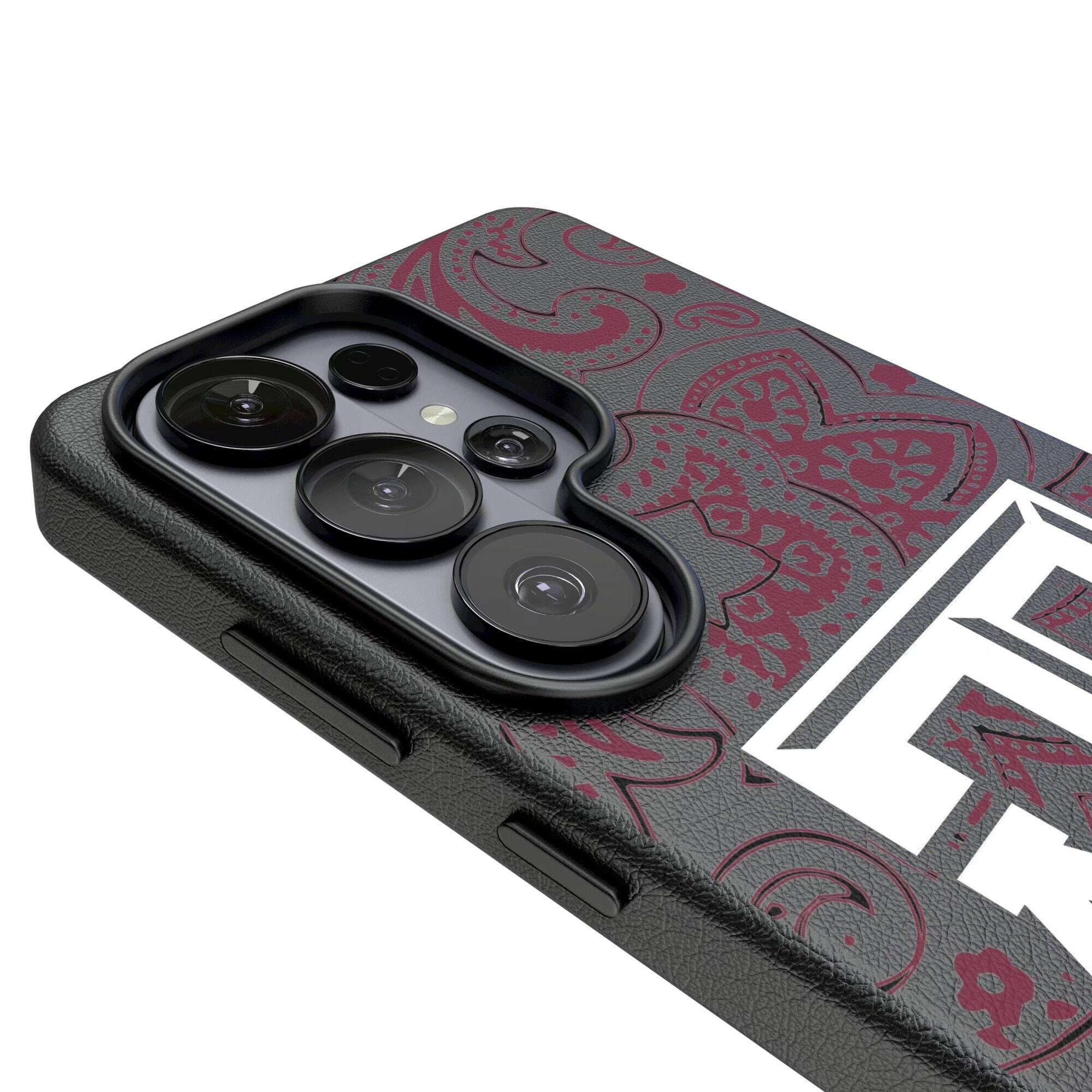Alt View 2. Keyscaper - Texas A&M Aggies Paisley Galaxy Magnetic Bump Case - S25 Ultra - Black.
