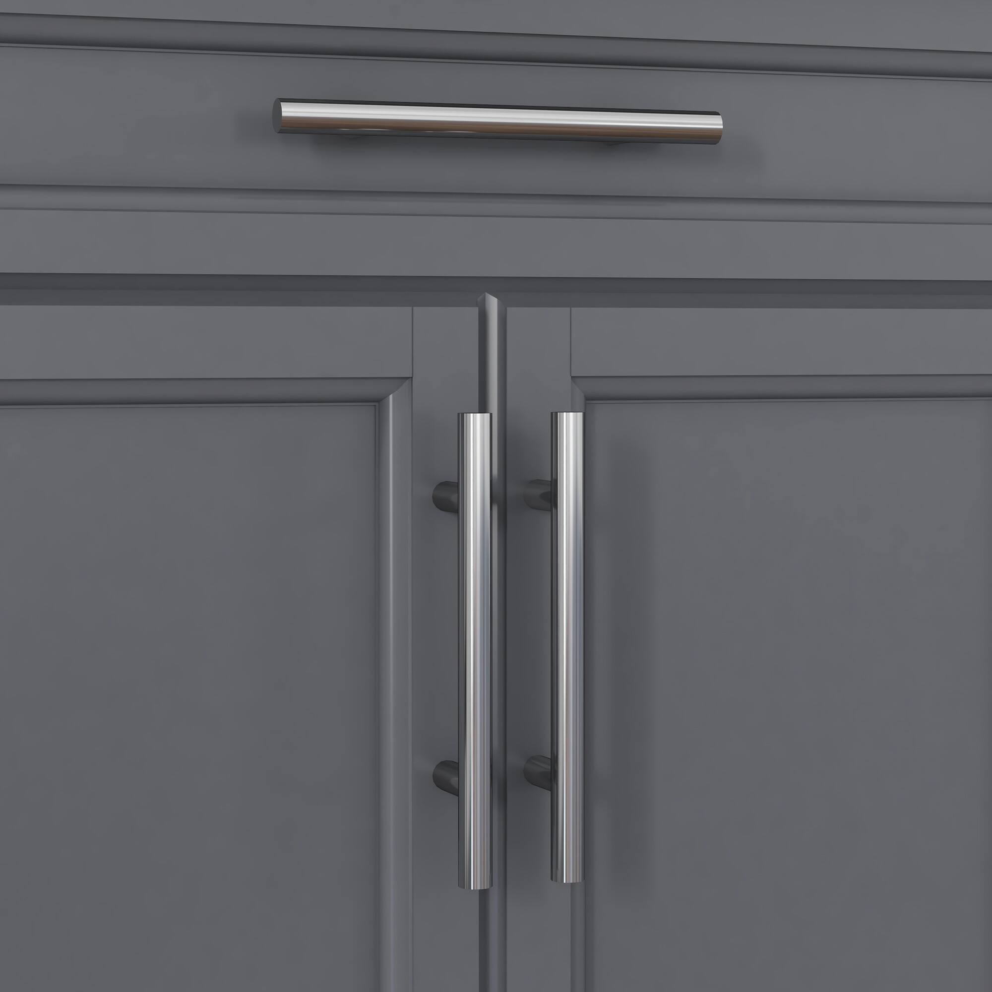 Alt View 7. Homcom - Kitchen Island on Wheels, Rolling Kitchen Cart with Stainless Steel Countertop, Drawer, Towel Rack and Spice Rack - Gray.