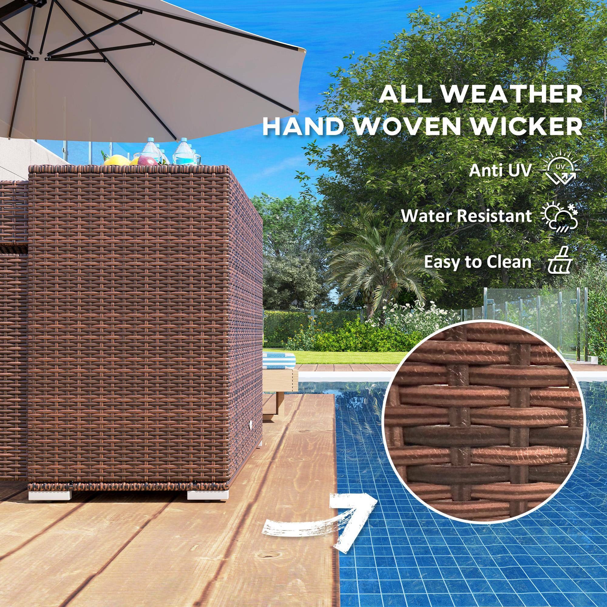 ALL WEATHER HAND WOVEN WICKER  
Anti UV  
Water Resistant  
Easy to Clean