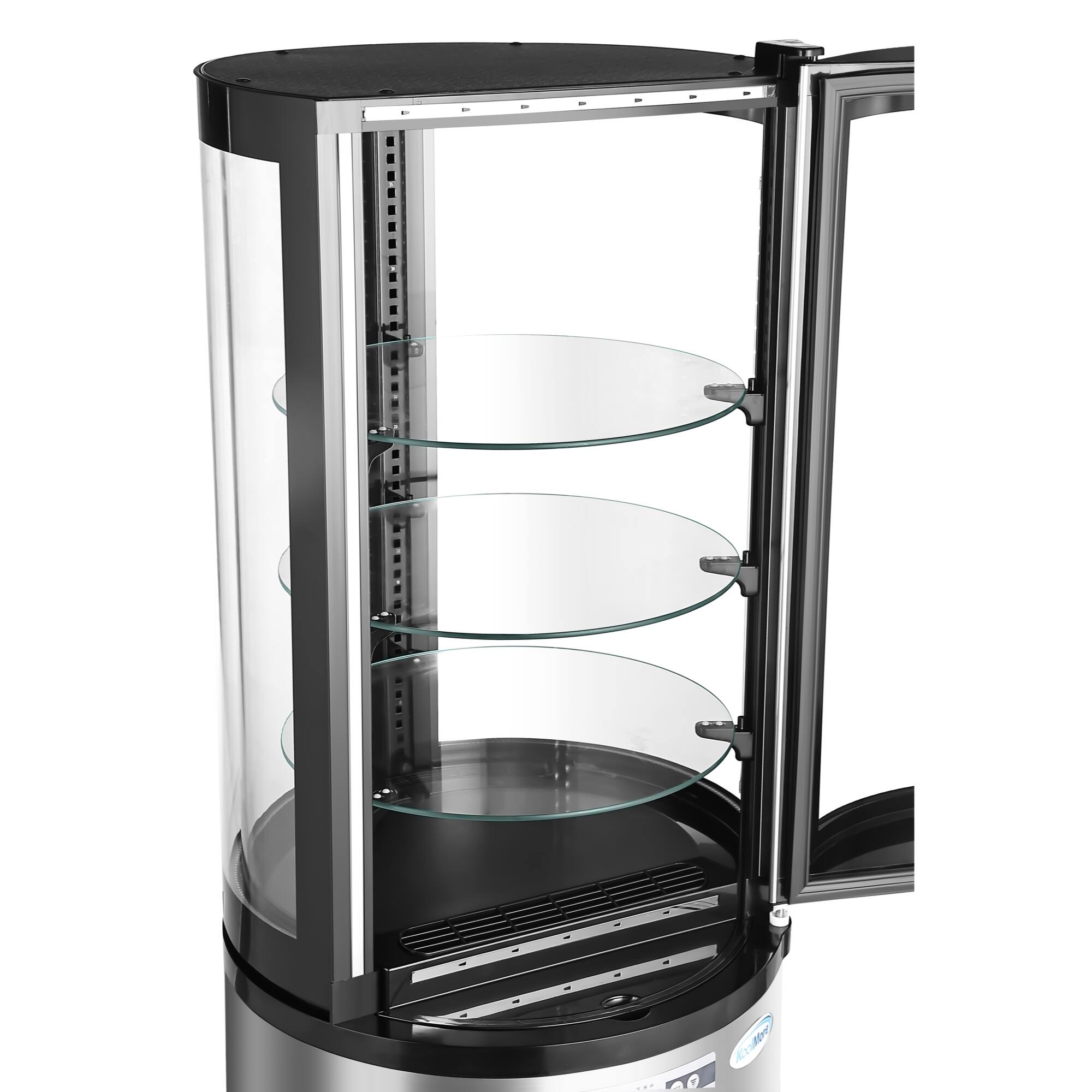 Alt View 4. Koolmore - 19 in. Circular Refrigerated Countertop Bakery Display Case (CDUR-3C) - Stainless-Steel.