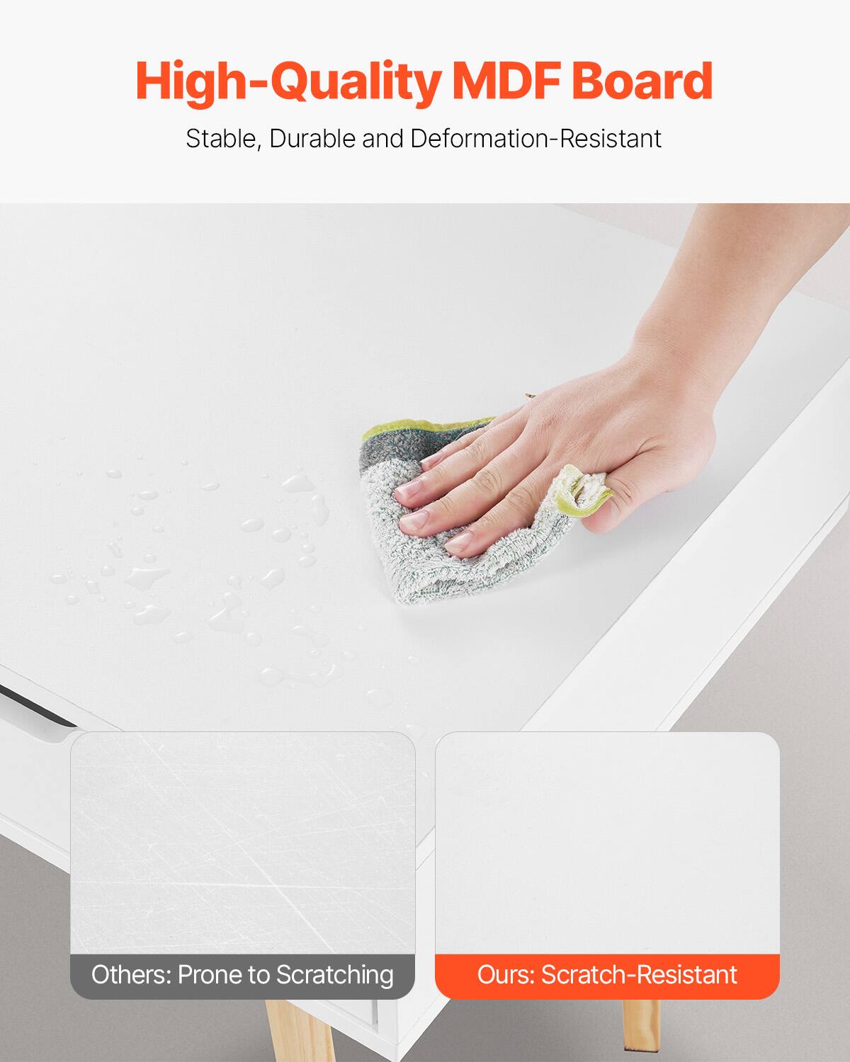 High-Quality MDF Board  
Stable, Durable and Deformation-Resistant  

Others: Prone to Scratching  
Ours: Scratch-Resistant