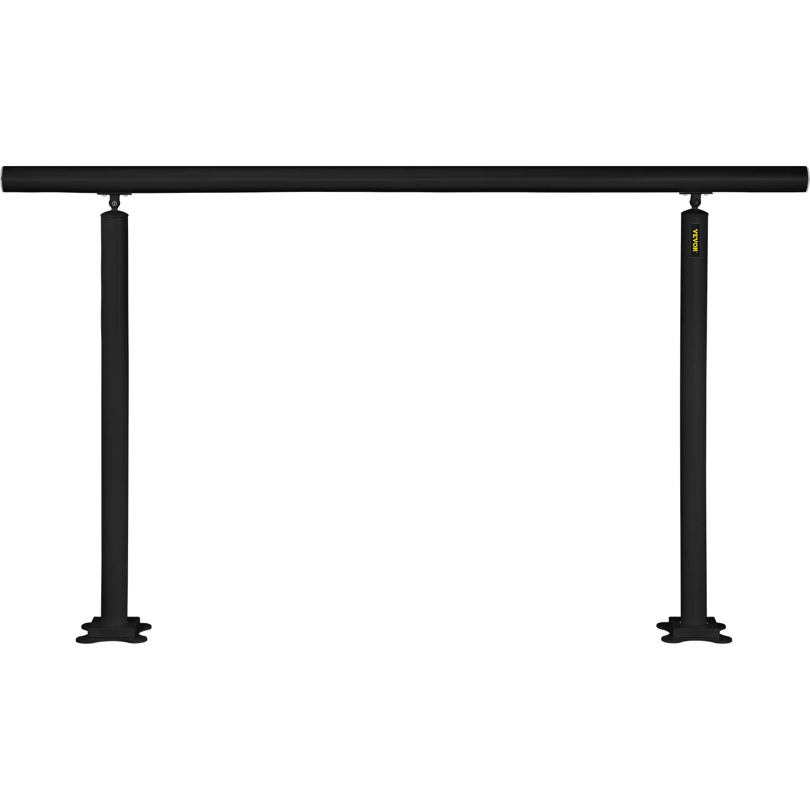 Alt View 5. VEVOR - Outdoor Stair Railing Kit, 5 FT Handrails 0-5 Steps, Adjustable Angle Black Aluminum Stair Hand Rail for The Elderly - Black.