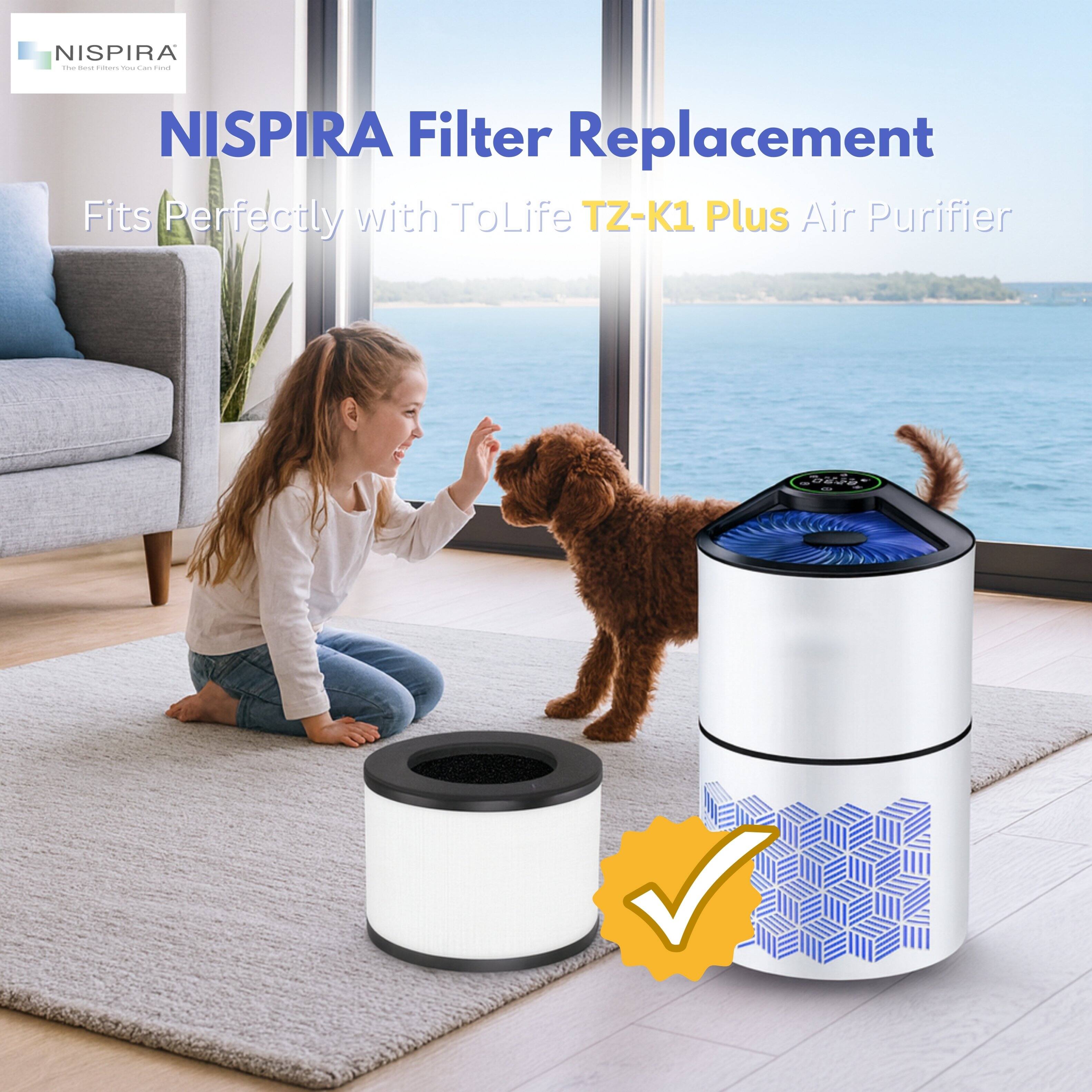 NISPIRA Filter Replacement  
Fits Perfectly with ToLife TZ-K1 Plus Air Purifier