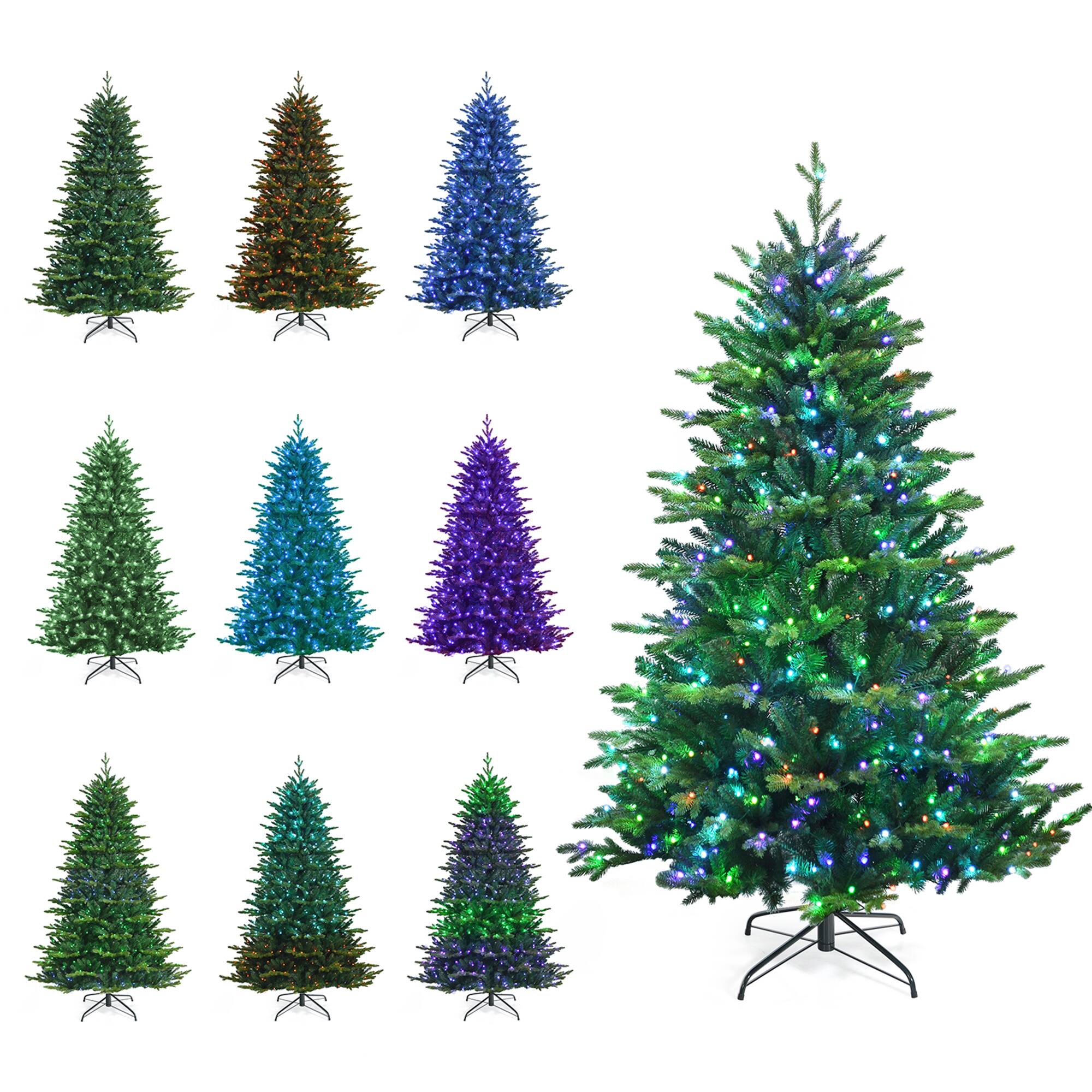 Alt View 9. Gymax - Gymax 6 FT Pre-lit Artificial Christmas Tree w/ APP Control & 15 Lighting Modes - Green.