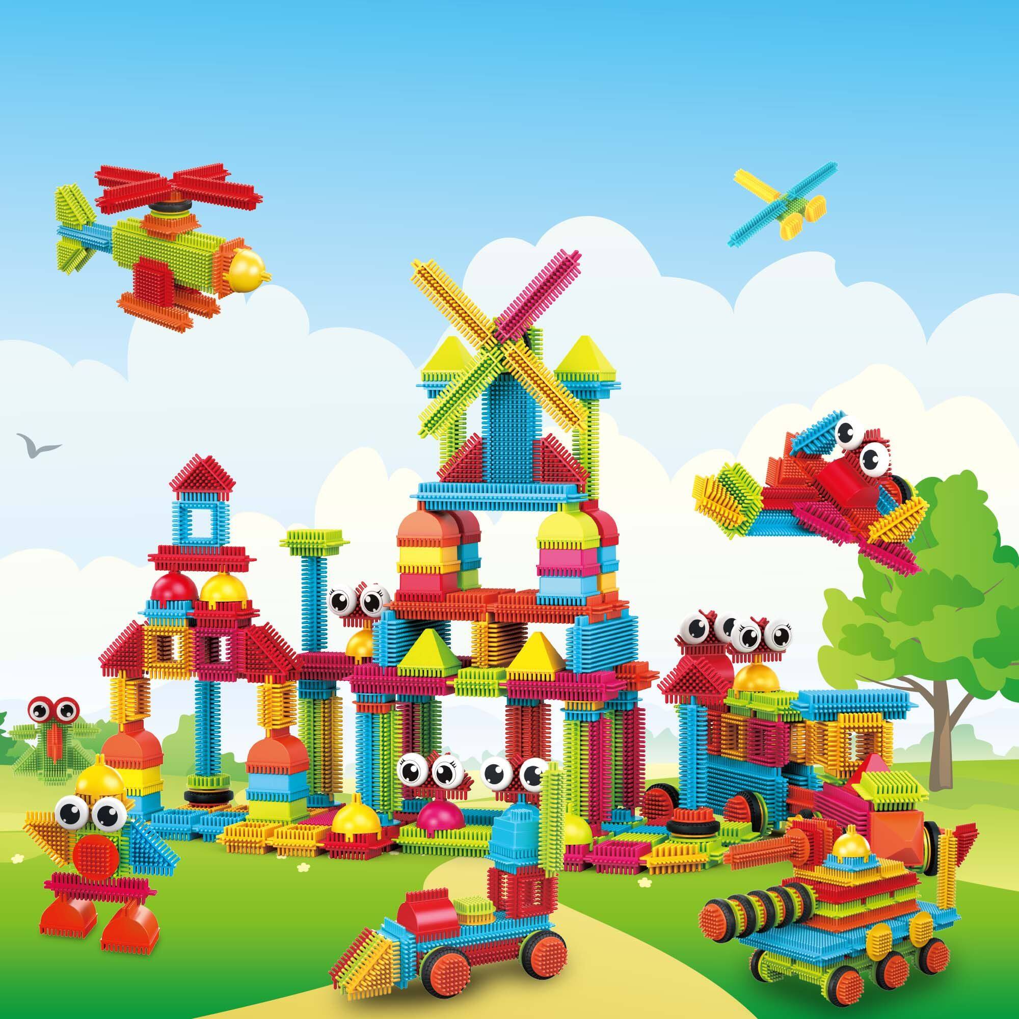 Alt View 5. PicassoTiles - PicassoTiles 240 PC Hedgehog Building Blocks Playset, Building Toys, Soft Toys for Kids Ages 3+.