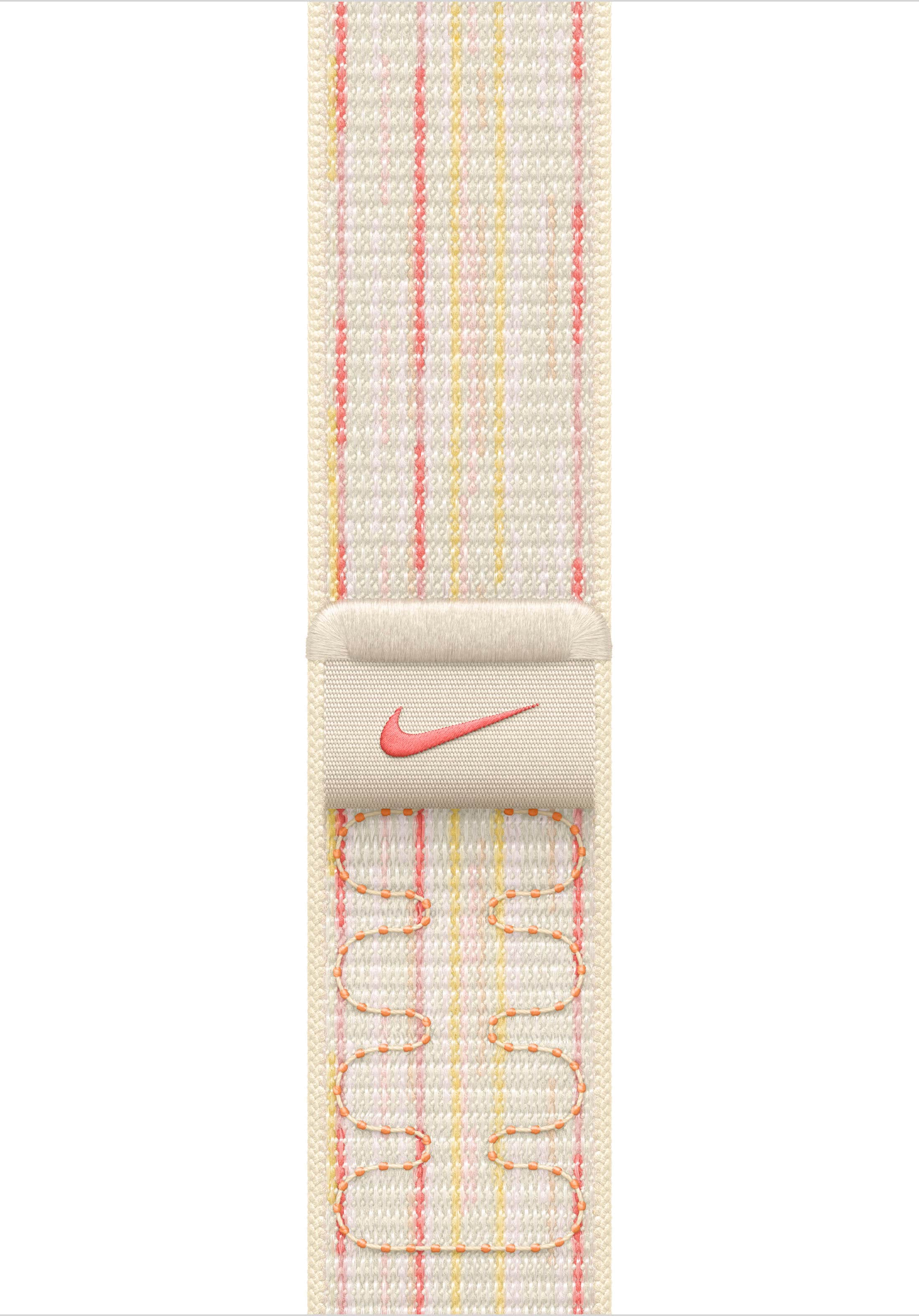 Angle. Apple - 46mm Nike Sport Loop - Starlight/Pink.