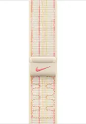 Apple - 46mm Nike Sport Loop - Starlight/Pink - Angle_Zoom
