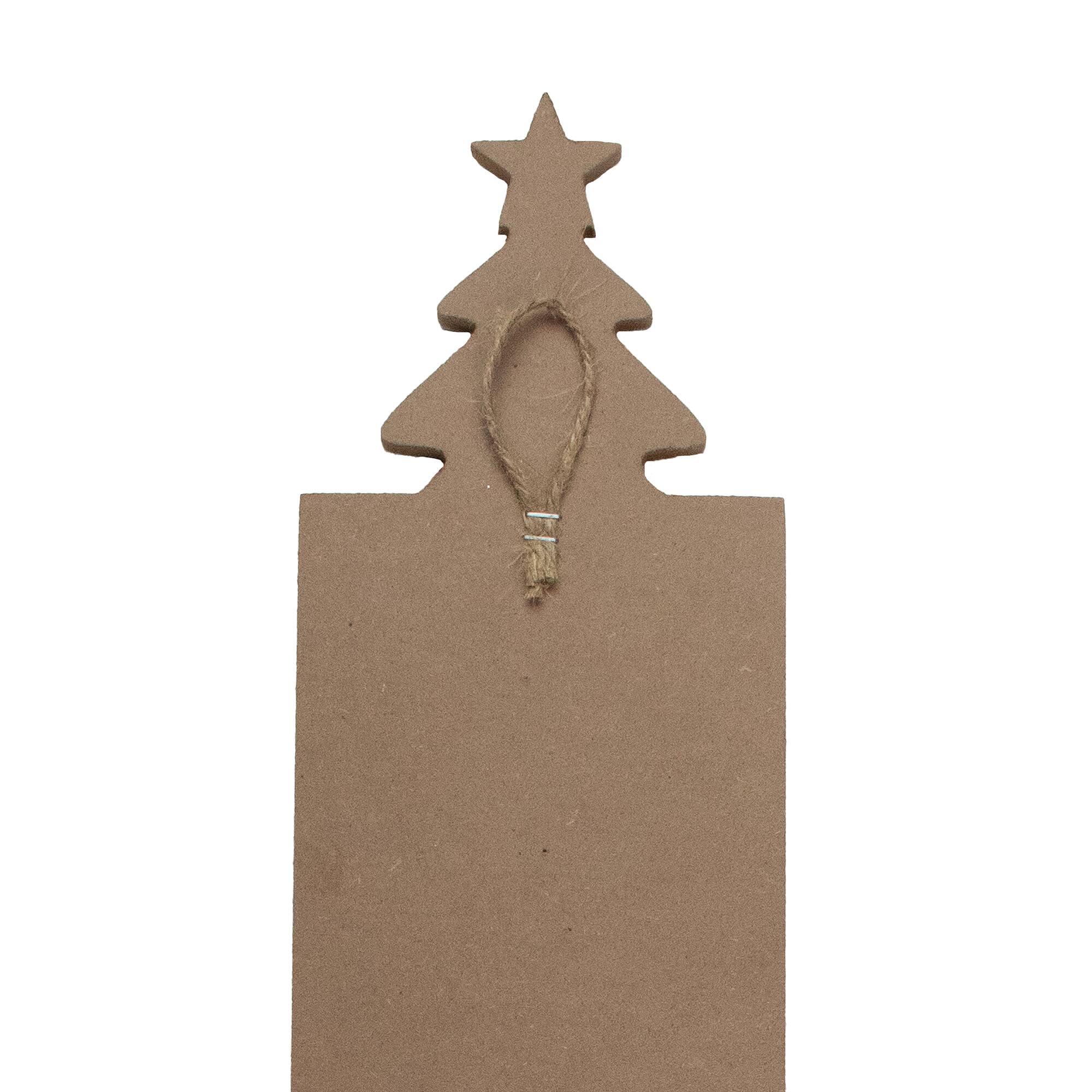 Alt View 6. Northlight - Christmas Tree and Star Wooden "Welcome" Porch Board Sign Decoration - 31.5" - Green - Brown.